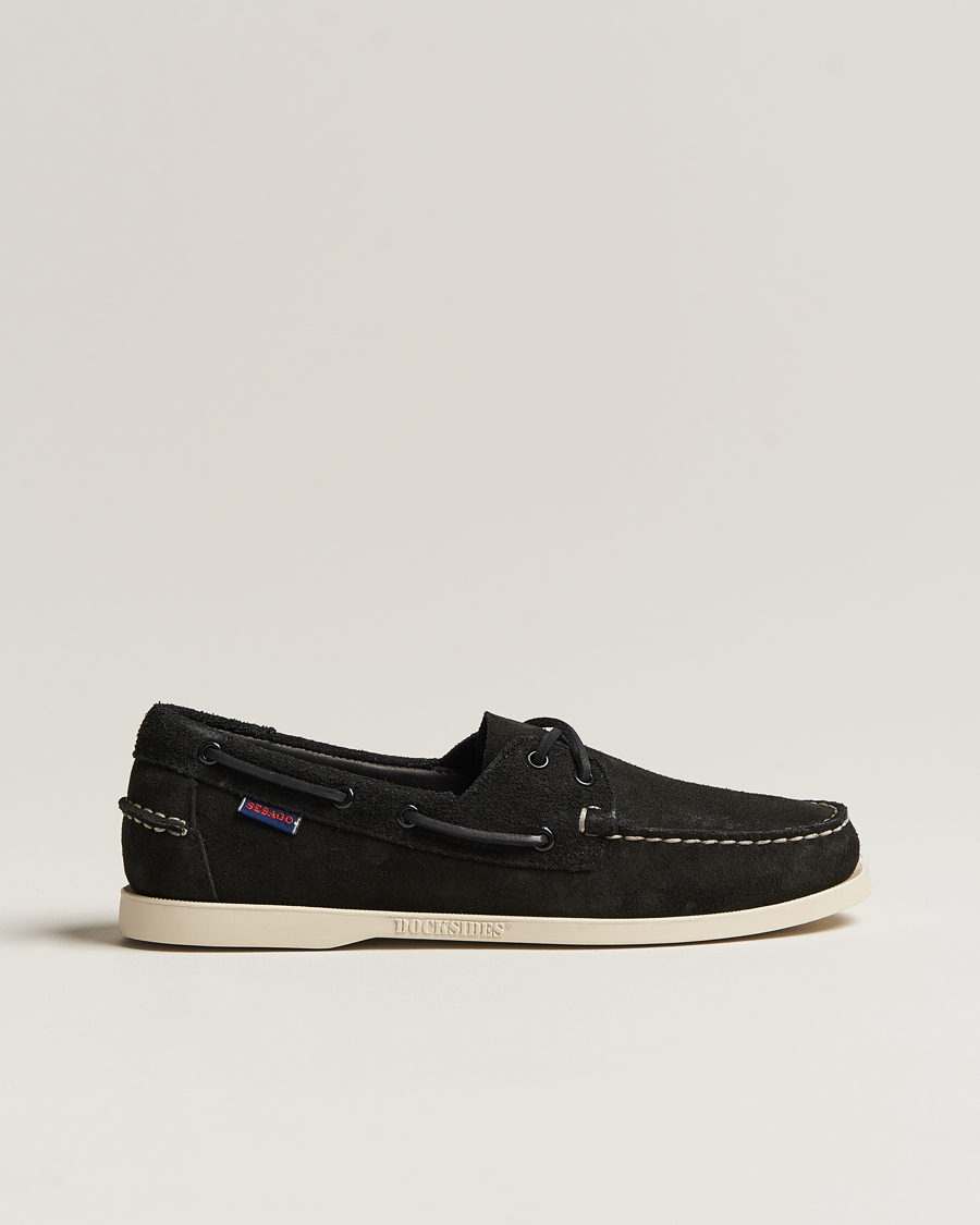Herre | Seilersko | Sebago | Docksides Suede Boat Shoe Black