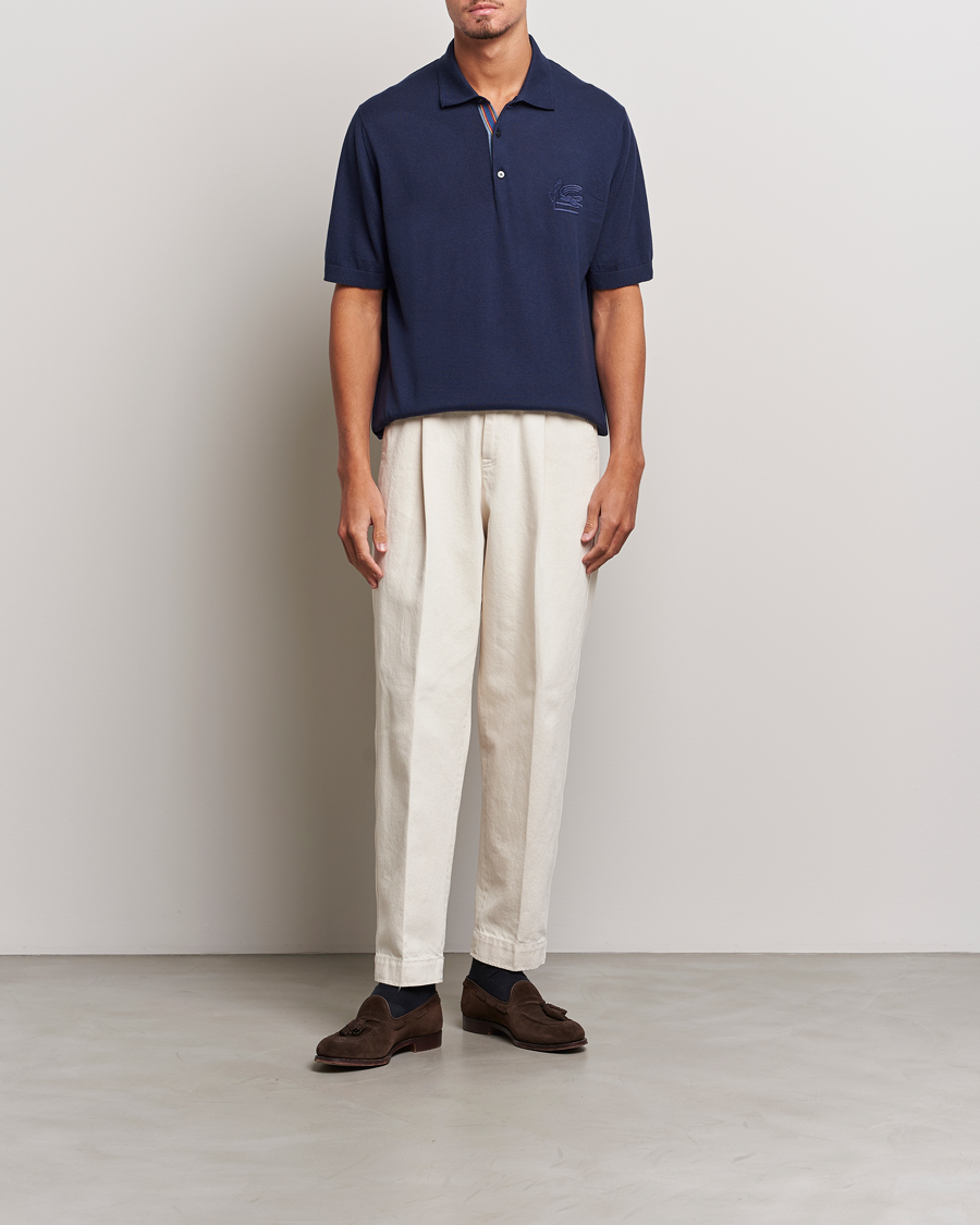 Herre | Pikéer | Etro | Cotton/Cashmere Polo Navy