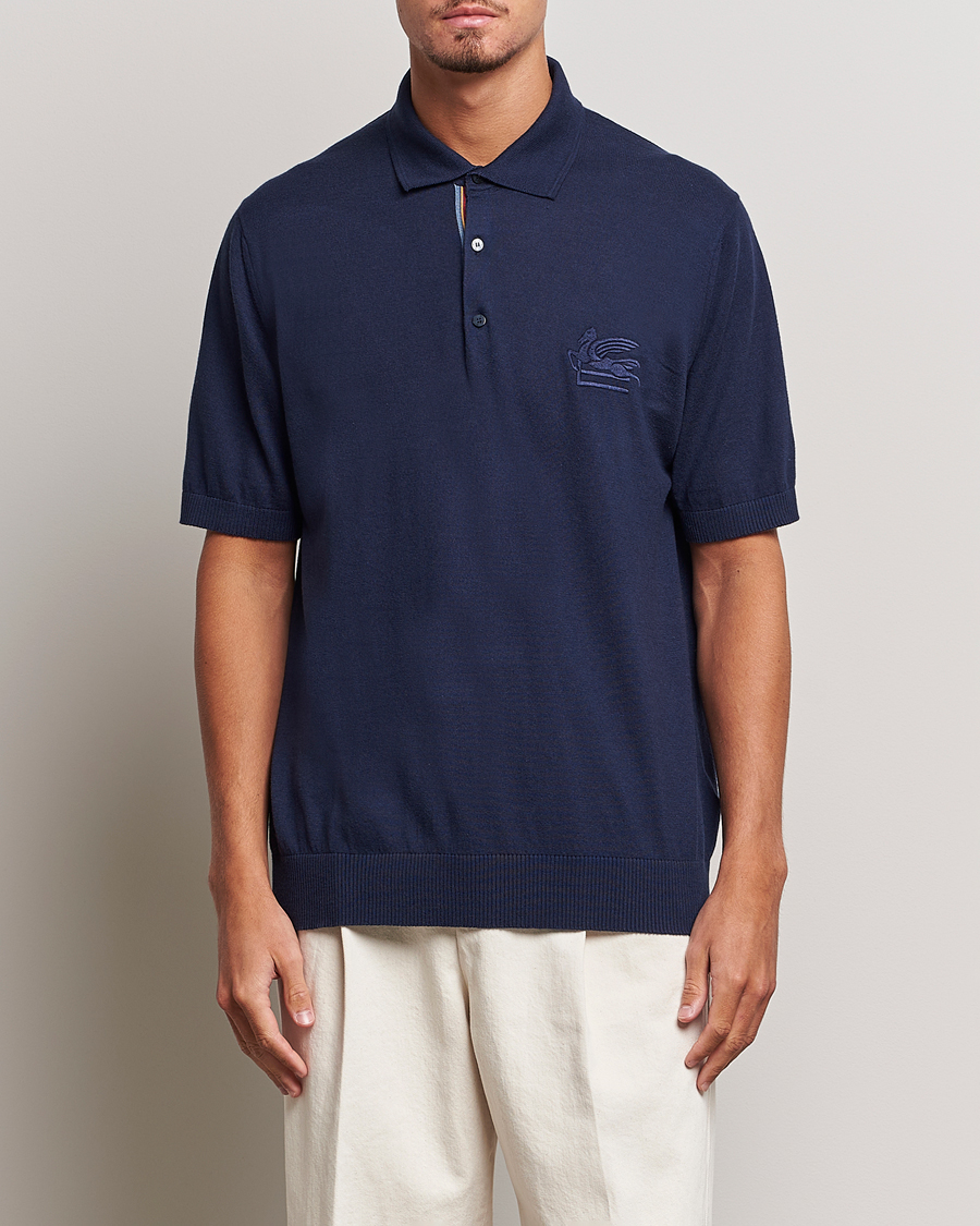 Herre | Pikéer | Etro | Cotton/Cashmere Polo Navy