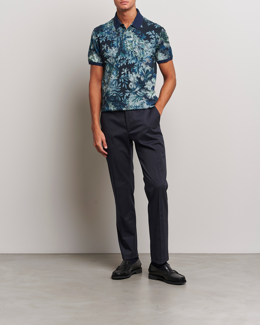 Herre | Pikéer | Etro | Short Sleeve Printed Polo Dark Blue