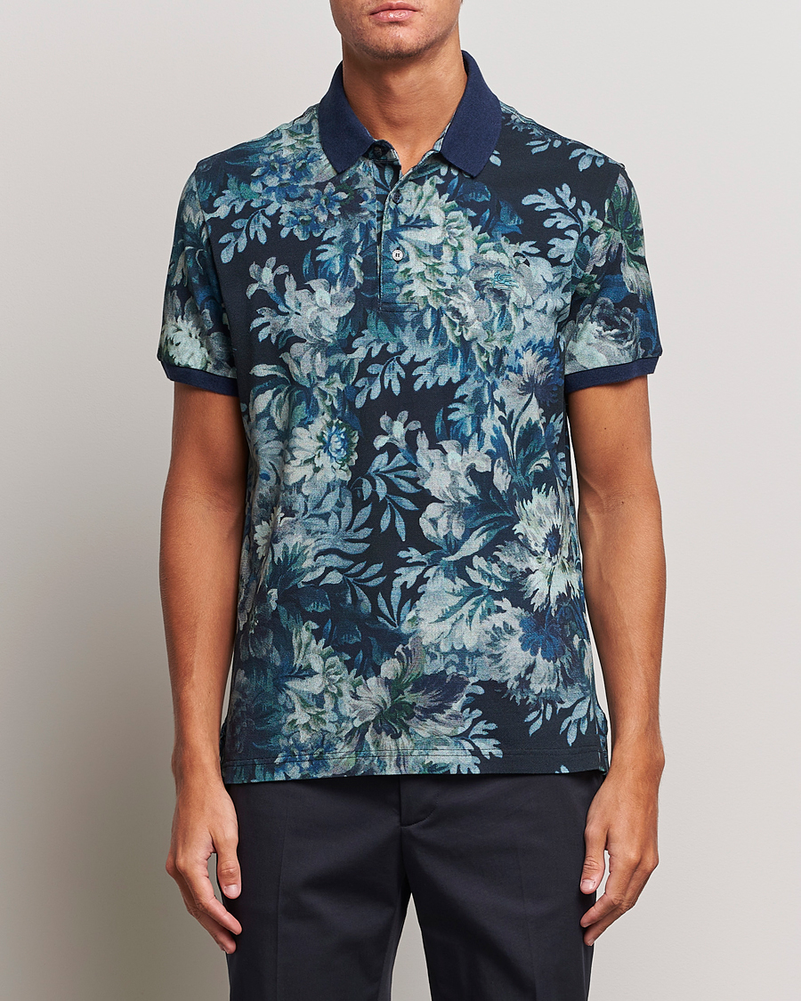Herre | Pikéer | Etro | Short Sleeve Printed Polo Dark Blue