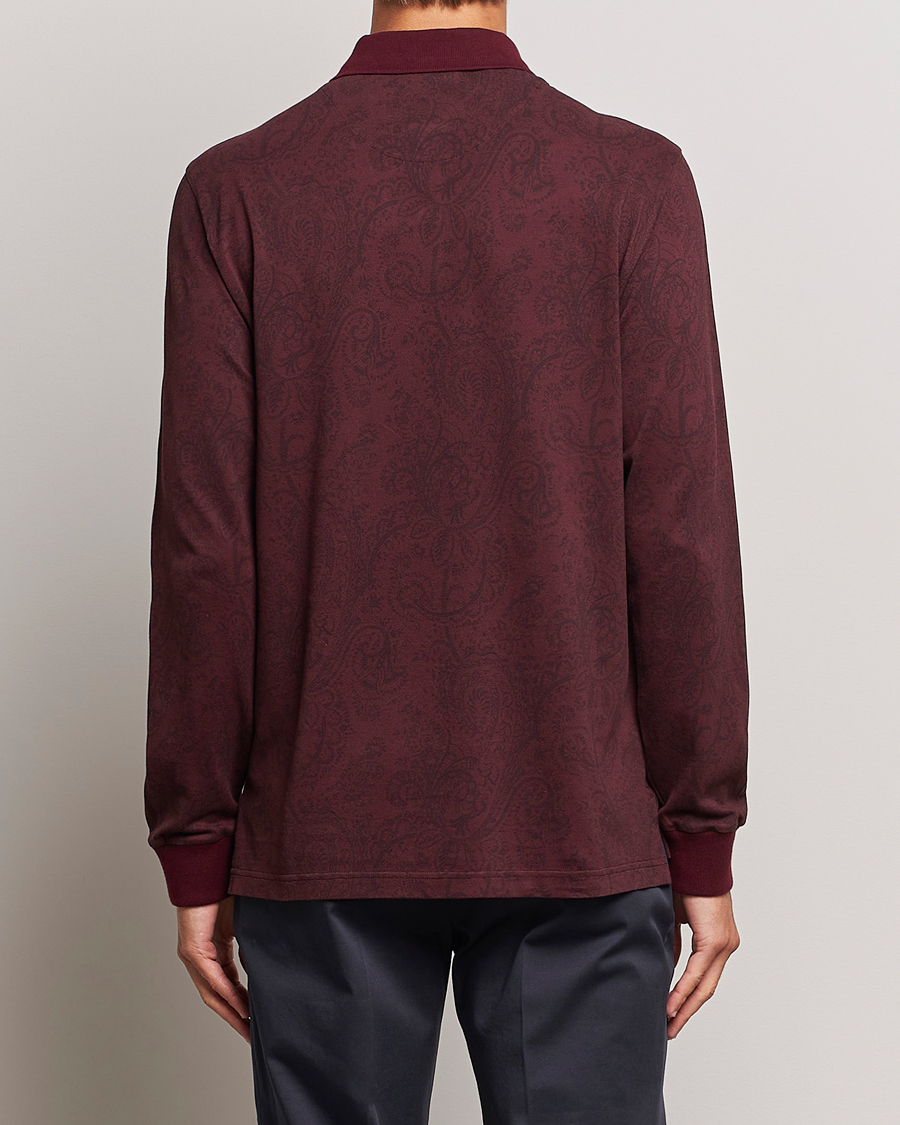 Herre | Gensere | Etro | Tonal Paisley Long Sleeve Polo Burgundy