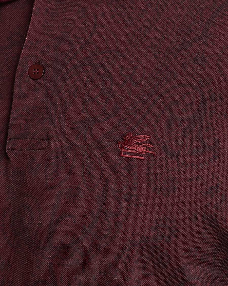 Herre | Gensere | Etro | Tonal Paisley Long Sleeve Polo Burgundy