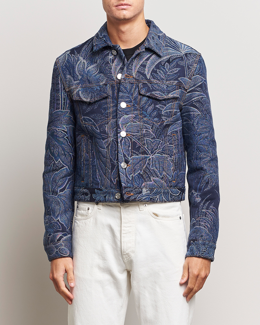 Herre | Jeansjakker | Etro | Jacquard Denim Jacket Azzurro