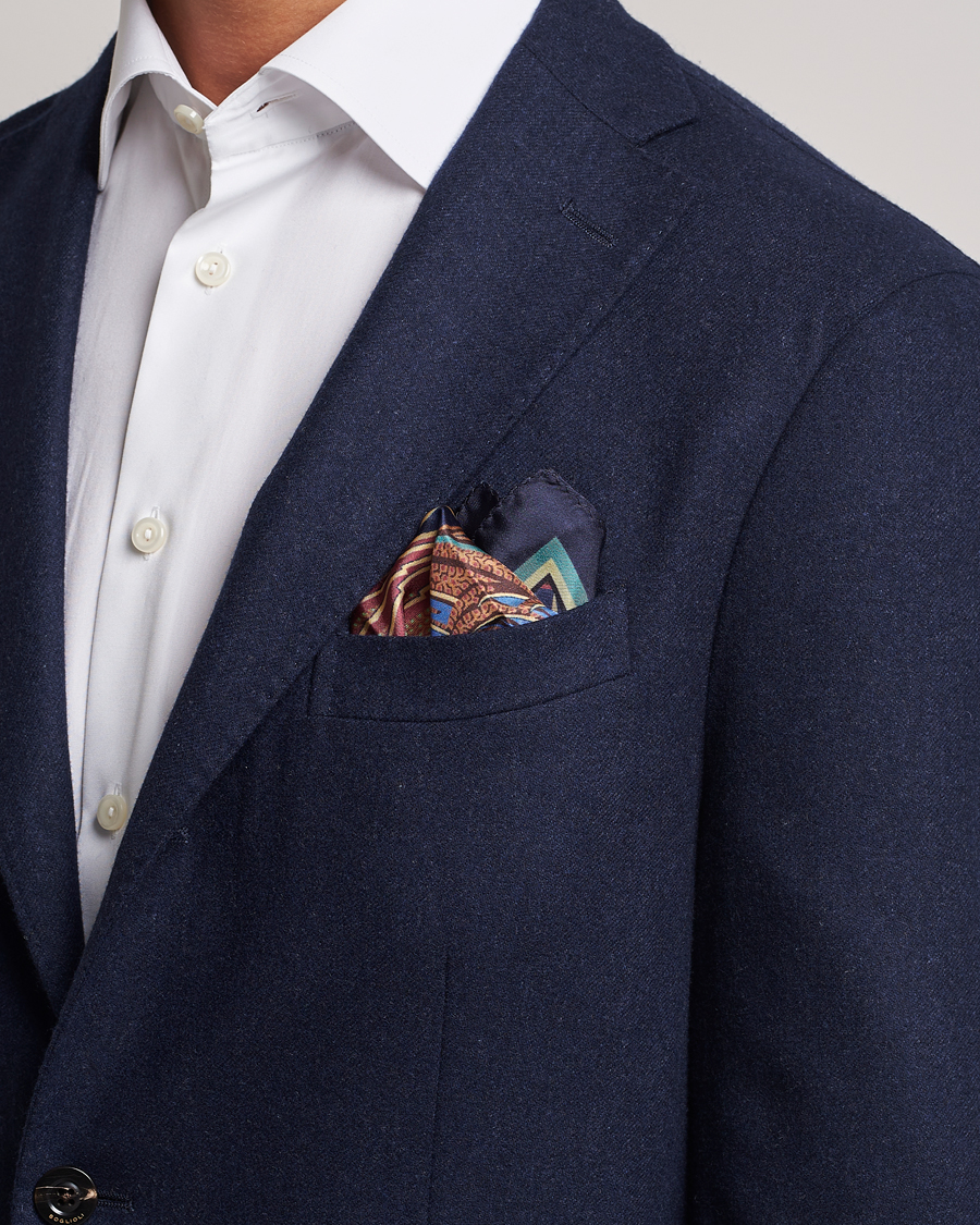 Herre |  | Etro | Bangalore Printed Pocket Square Navy