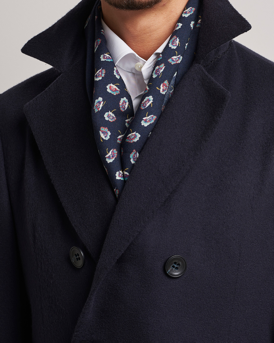 Herre | Etro Printed Wool/Silk Scarf Navy | Etro | Printed Wool/Silk Scarf Navy
