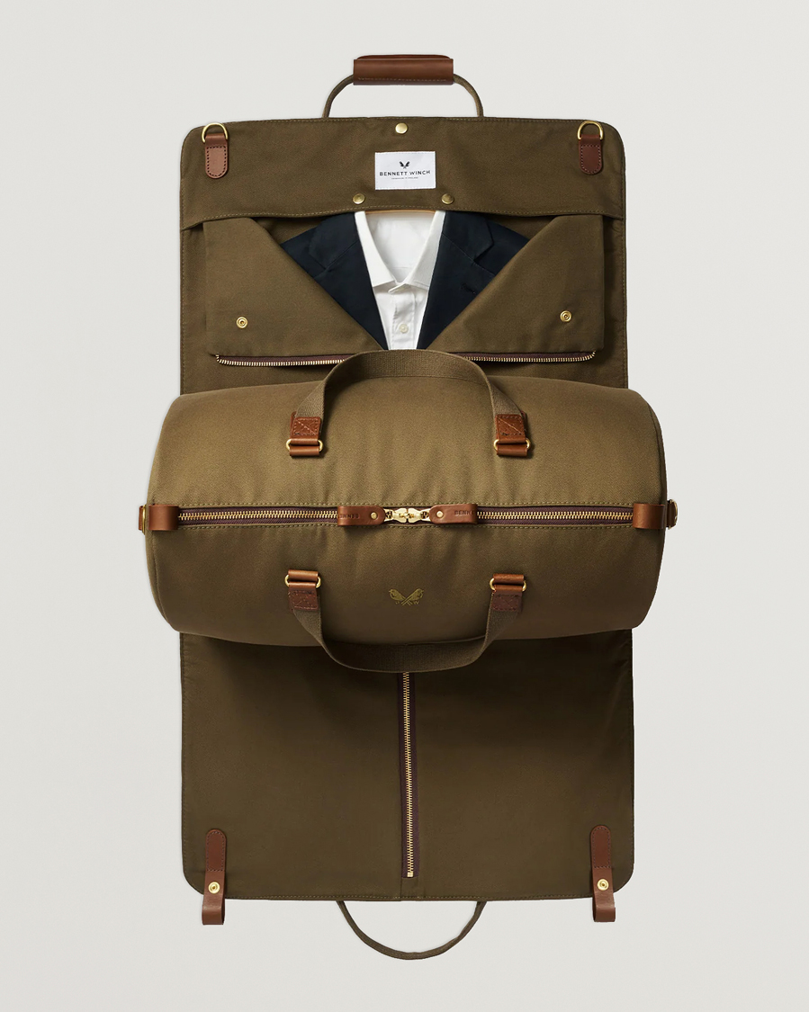 Herre | Vesker | Bennett Winch | Canvas Suit Carrier Holdall Olive