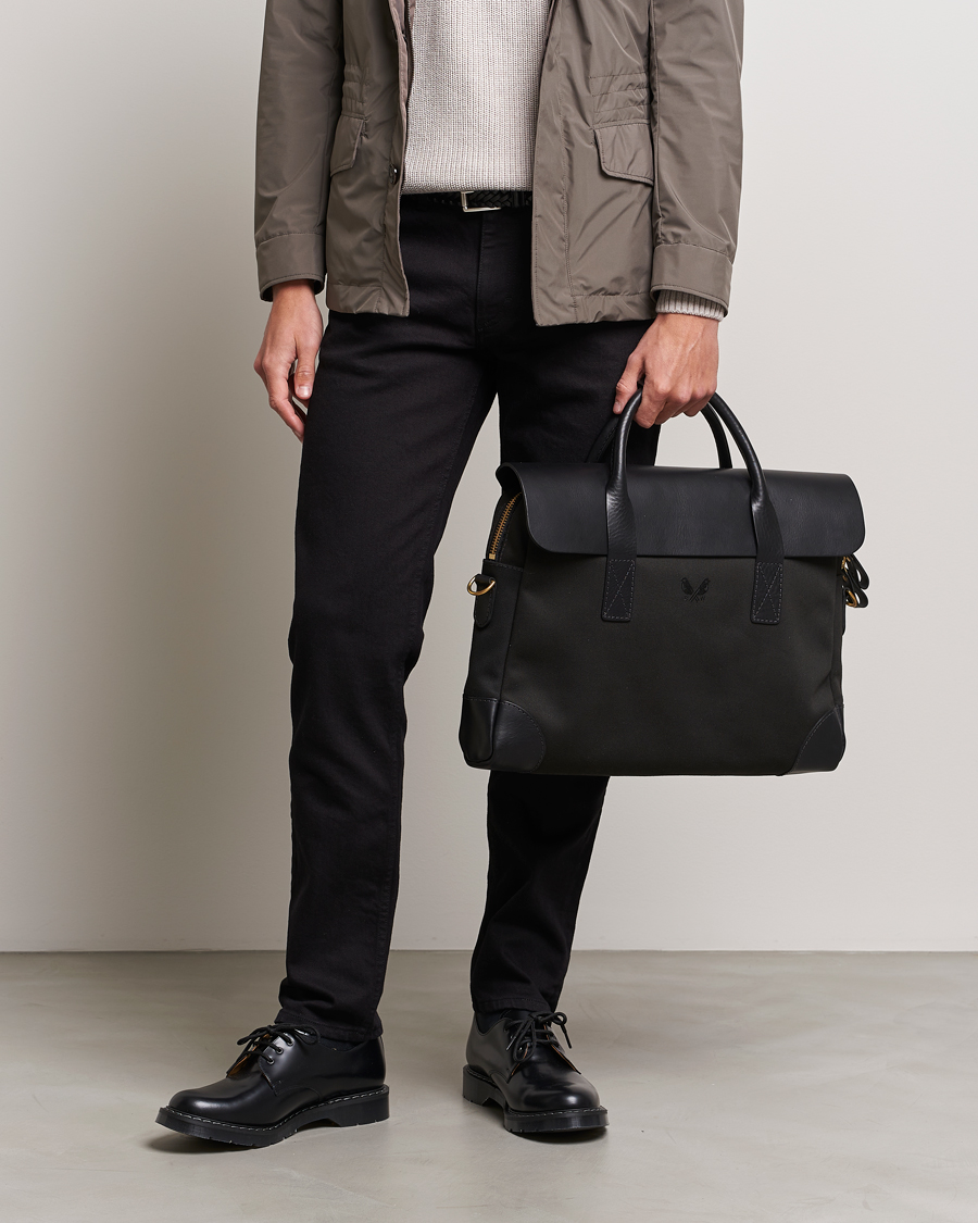 Men | Briefcases | Bennett Winch | Canvas Briefcase Black