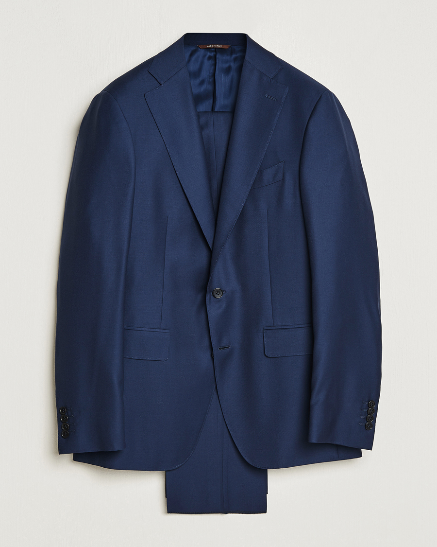 Herre | Dresser | Canali | Super 130s Wool Capri Suit Dark Blue