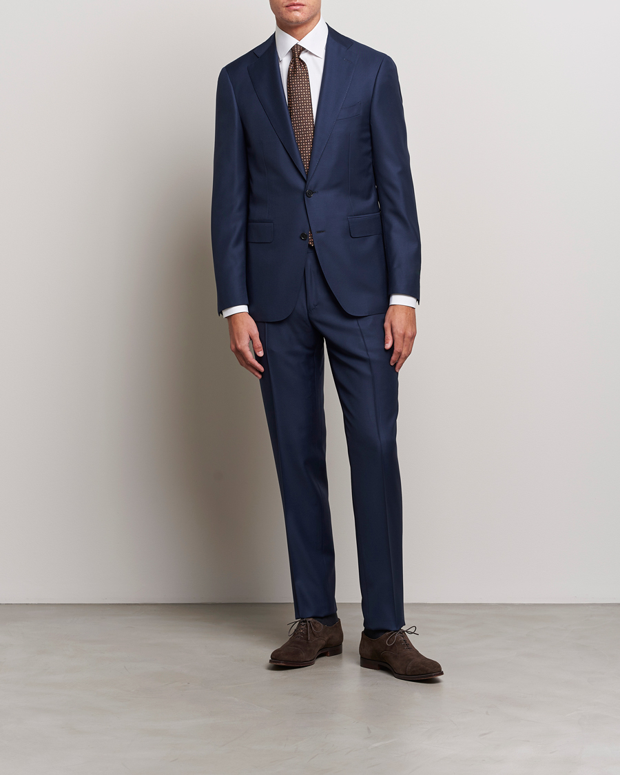 Herre | Dresser | Canali | Super 130s Wool Capri Suit Dark Blue