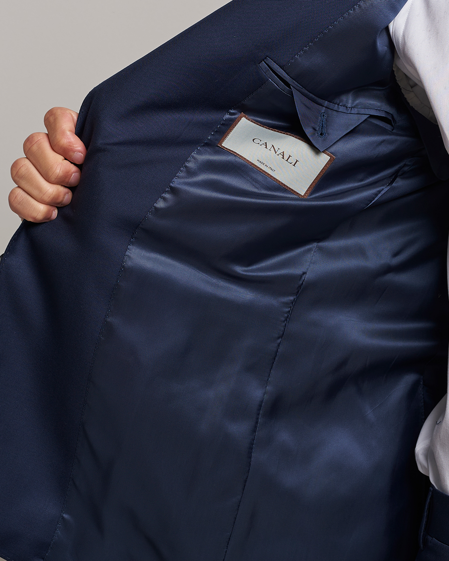 Herre | Dresser | Canali | Super 130s Wool Capri Suit Dark Blue