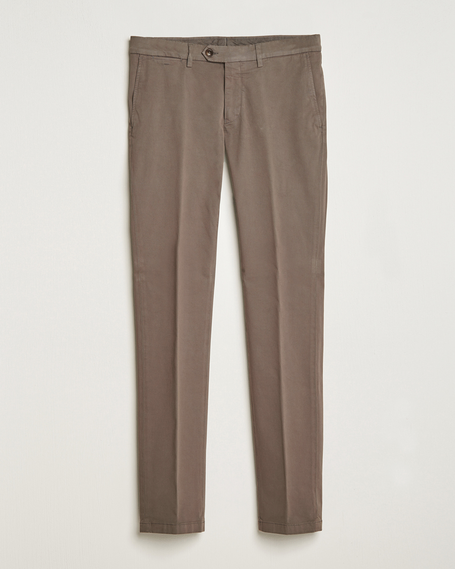Herre | Canali | Canali | Slim Fit Stretch Chinos Brown