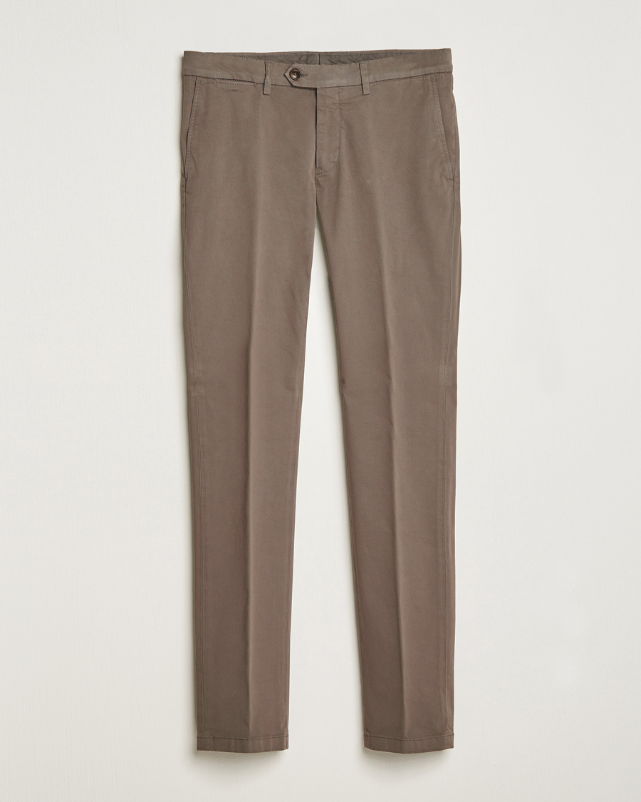 Herre | | Canali | Slim Fit Stretch Chinos Brown