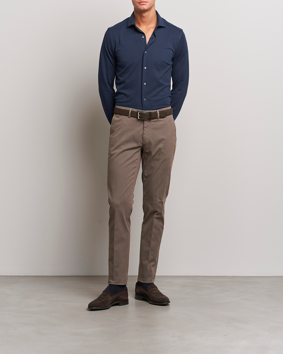 Herre | Bukser | Canali | Slim Fit Stretch Chinos Brown
