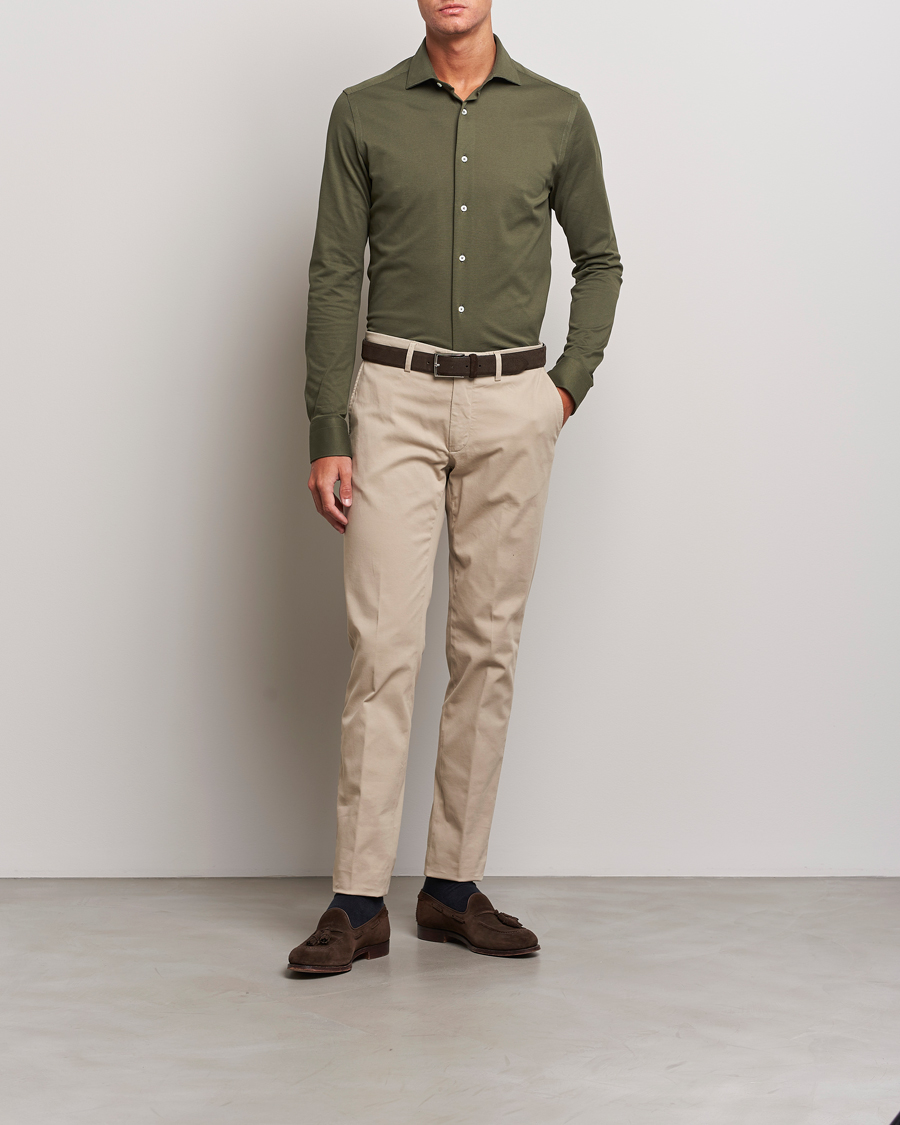 Herre | Bukser | Canali | Regular Fit Stretch Chinos Beige