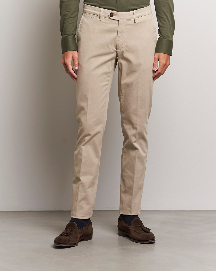 Herre | | Canali | Slim Fit Stretch Chinos Beige