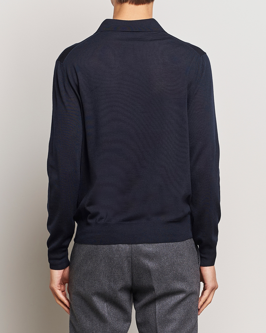 Herre | Gensere | Canali | Merino Wool Half Zip Navy