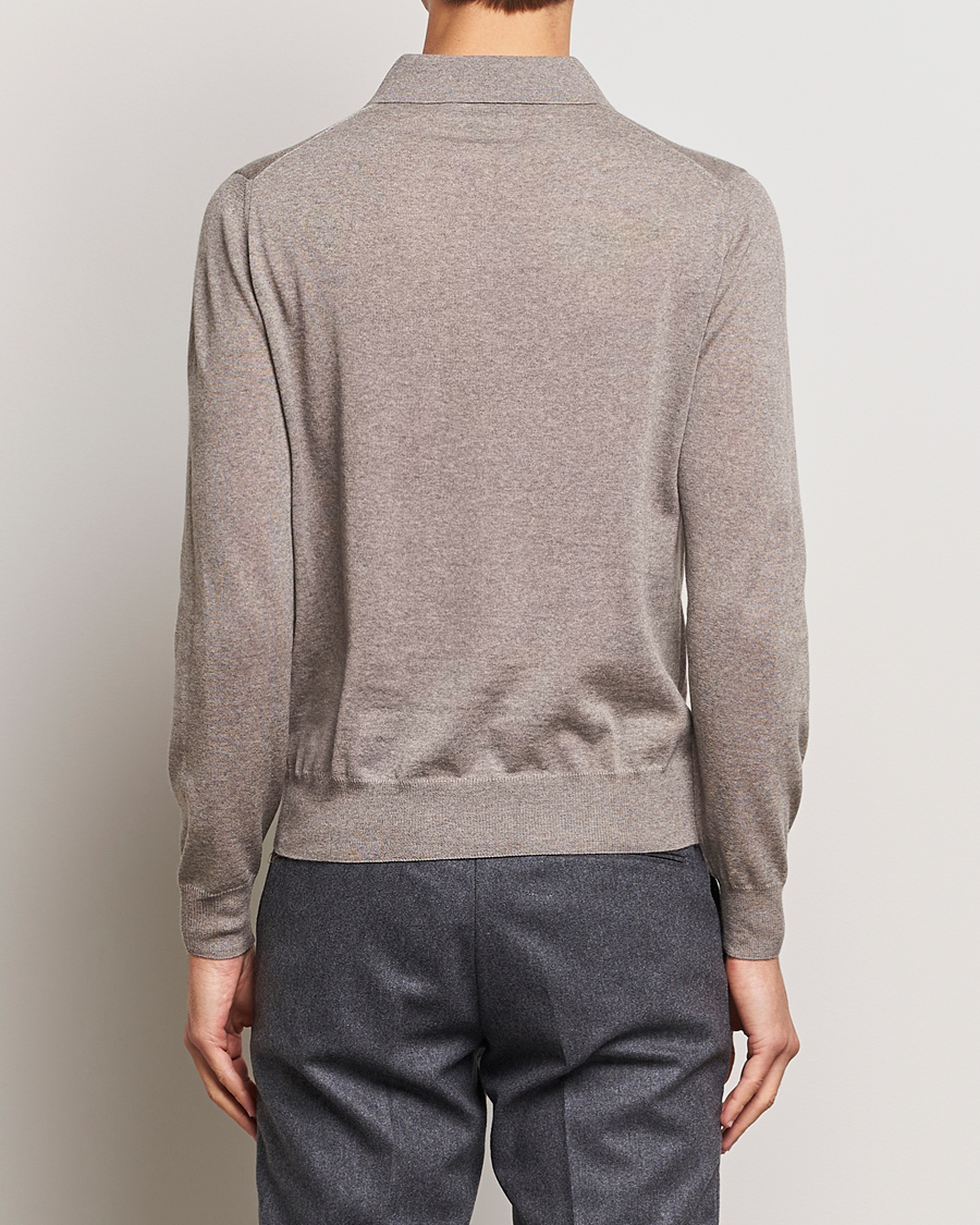 Herre | Gensere | Canali | Merino Wool Half Zip Taupe
