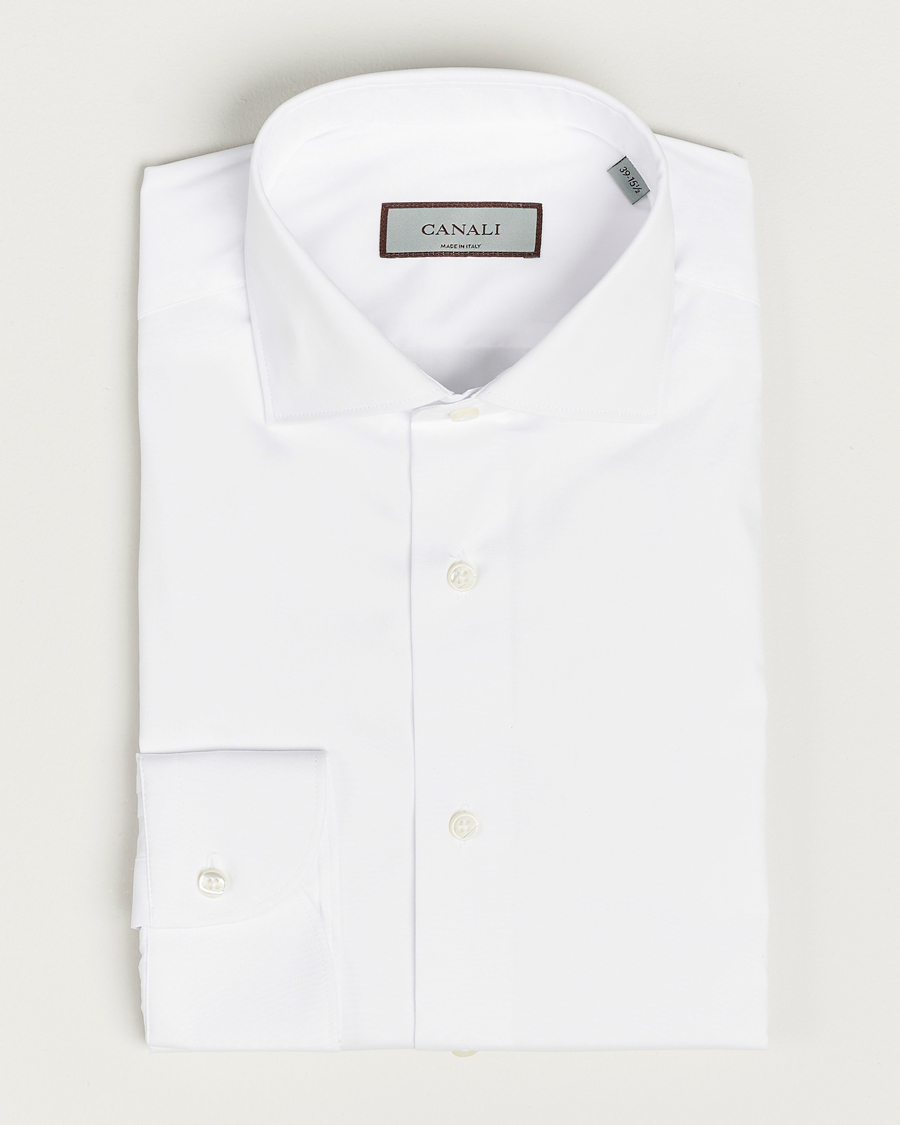 Herre | | Canali | Slim Fit Cotton/Stretch Shirt White