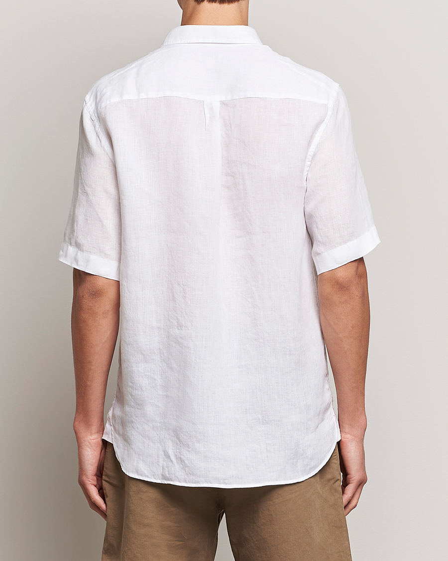 Herre | Skjorter | Sunspel | Short Sleeve Linen Shirt White