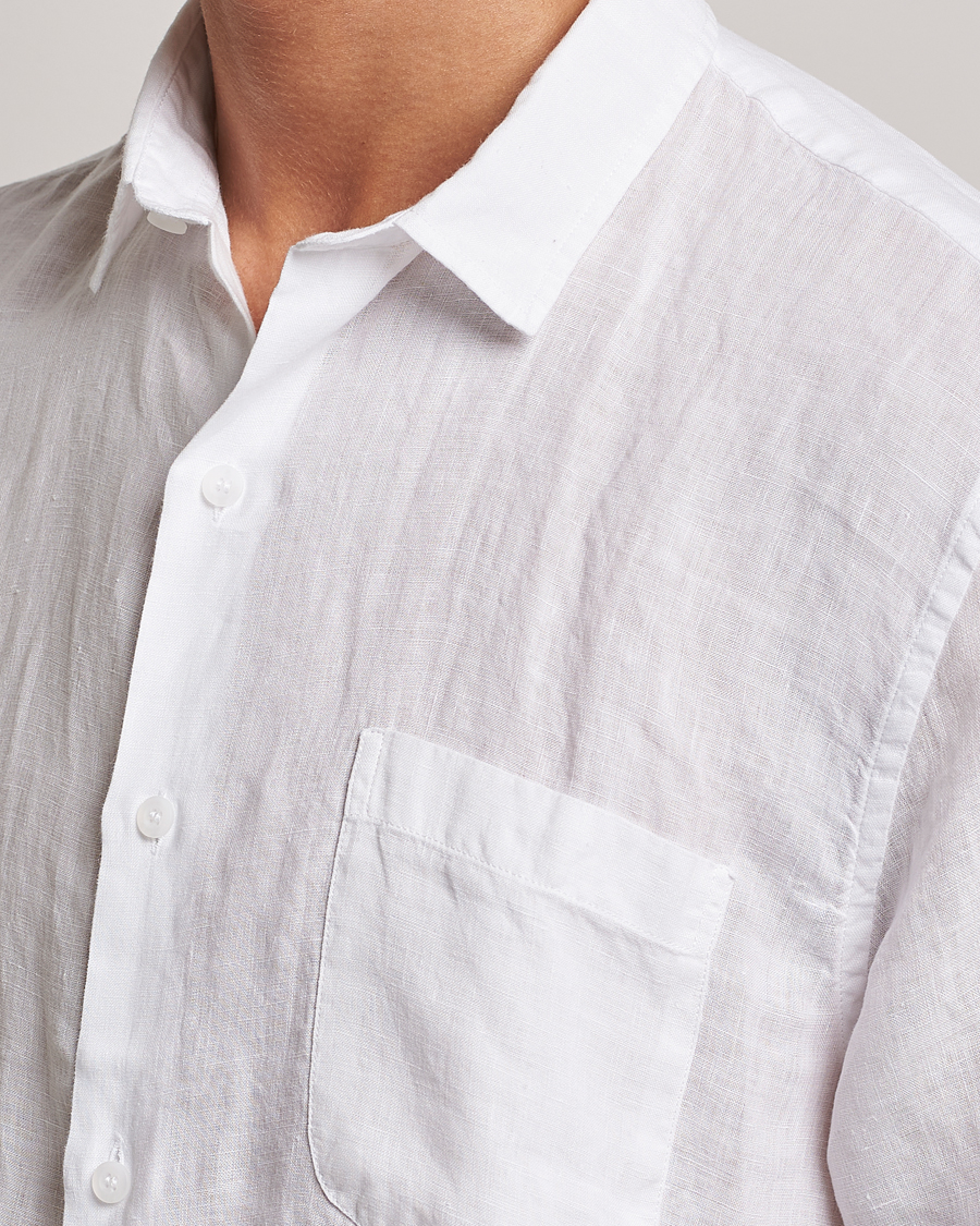 Herre | Skjorter | Sunspel | Short Sleeve Linen Shirt White
