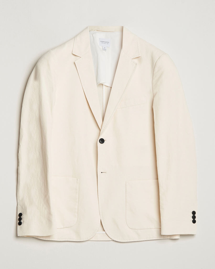 Herre | Dressjakker | Sunspel | Unconstructed Cotton/Linen Blazer Undyed