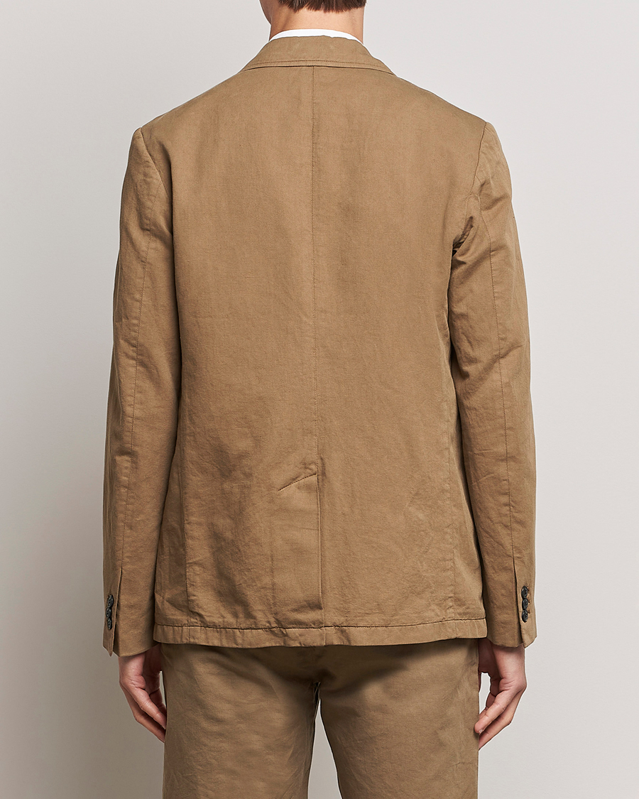 Herre | Dressjakker | Sunspel | Unconstructed Cotton/Linen Blazer Dark Tan