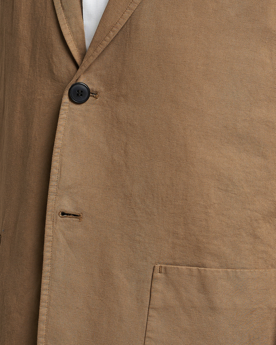 Herre | Dressjakker | Sunspel | Unconstructed Cotton/Linen Blazer Dark Tan