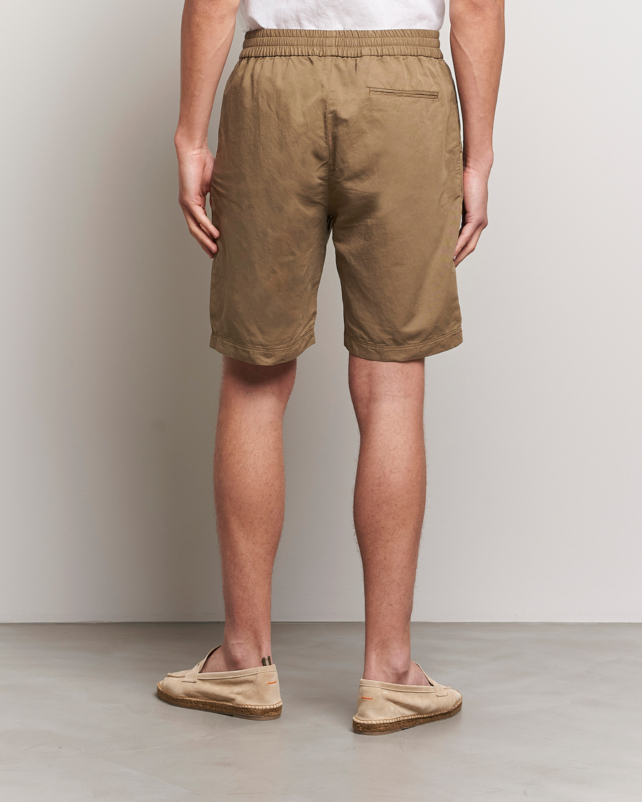 Herre | Shorts | Sunspel | Cotton/Linen Drawstring Shorts Dark Tan