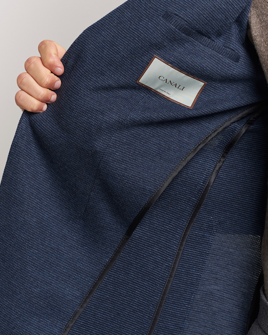 Herre | Dressjakker | Canali | Structured Jersey Jacket Blue