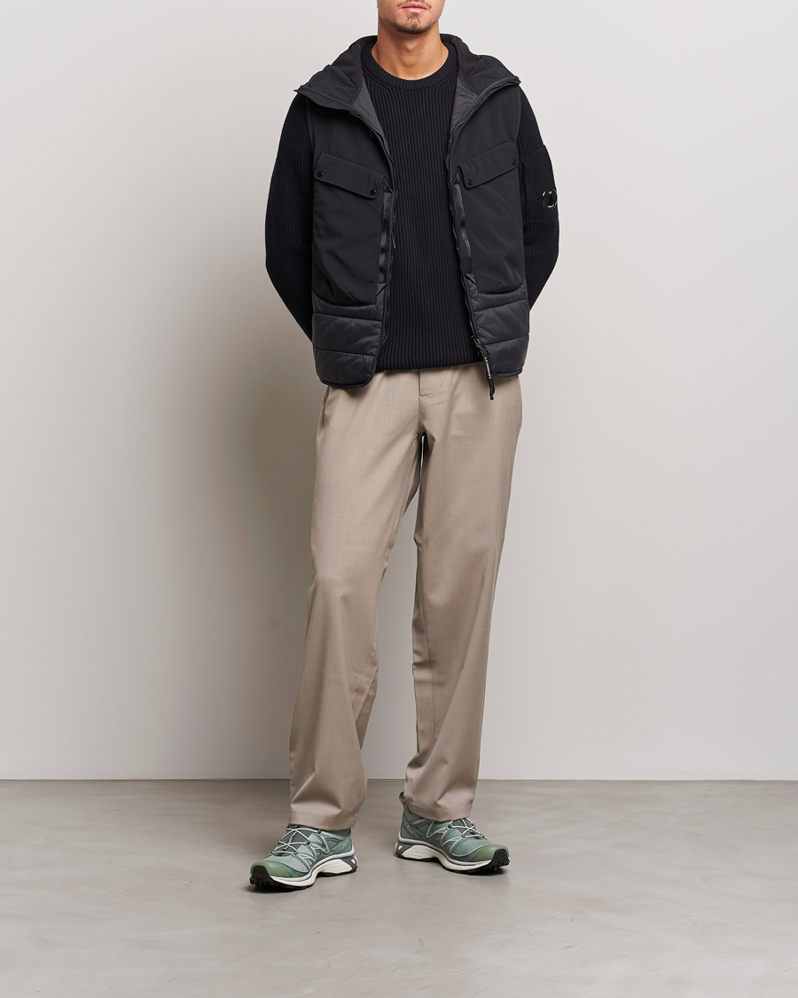 Herre | Gensere | C.P. Company | Full Rib Knitted Cotton Crewneck Black