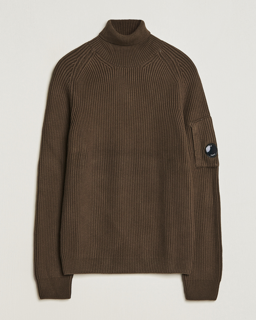 Herre |  | C.P. Company | Full Rib Knitted Cotton Rollneck Brown
