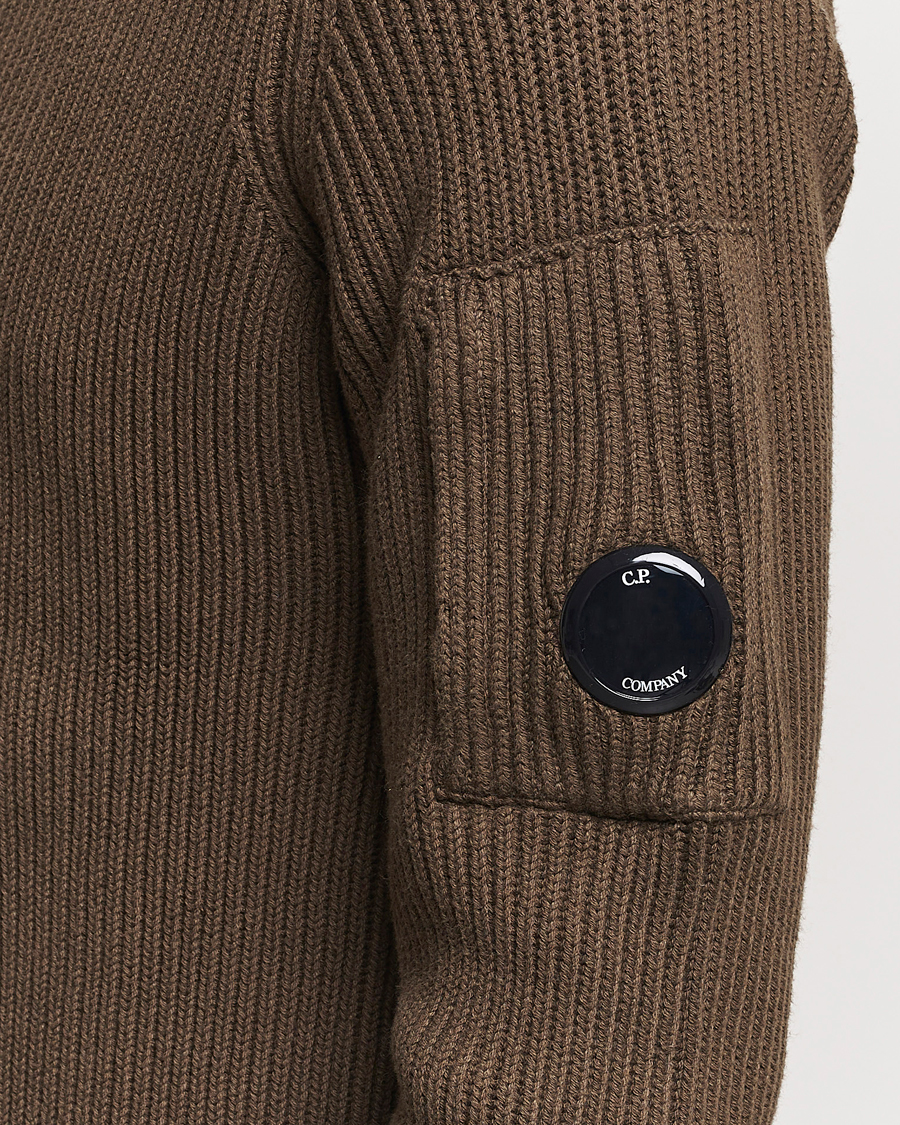 Herre | Gensere | C.P. Company | Full Rib Knitted Cotton Rollneck Brown