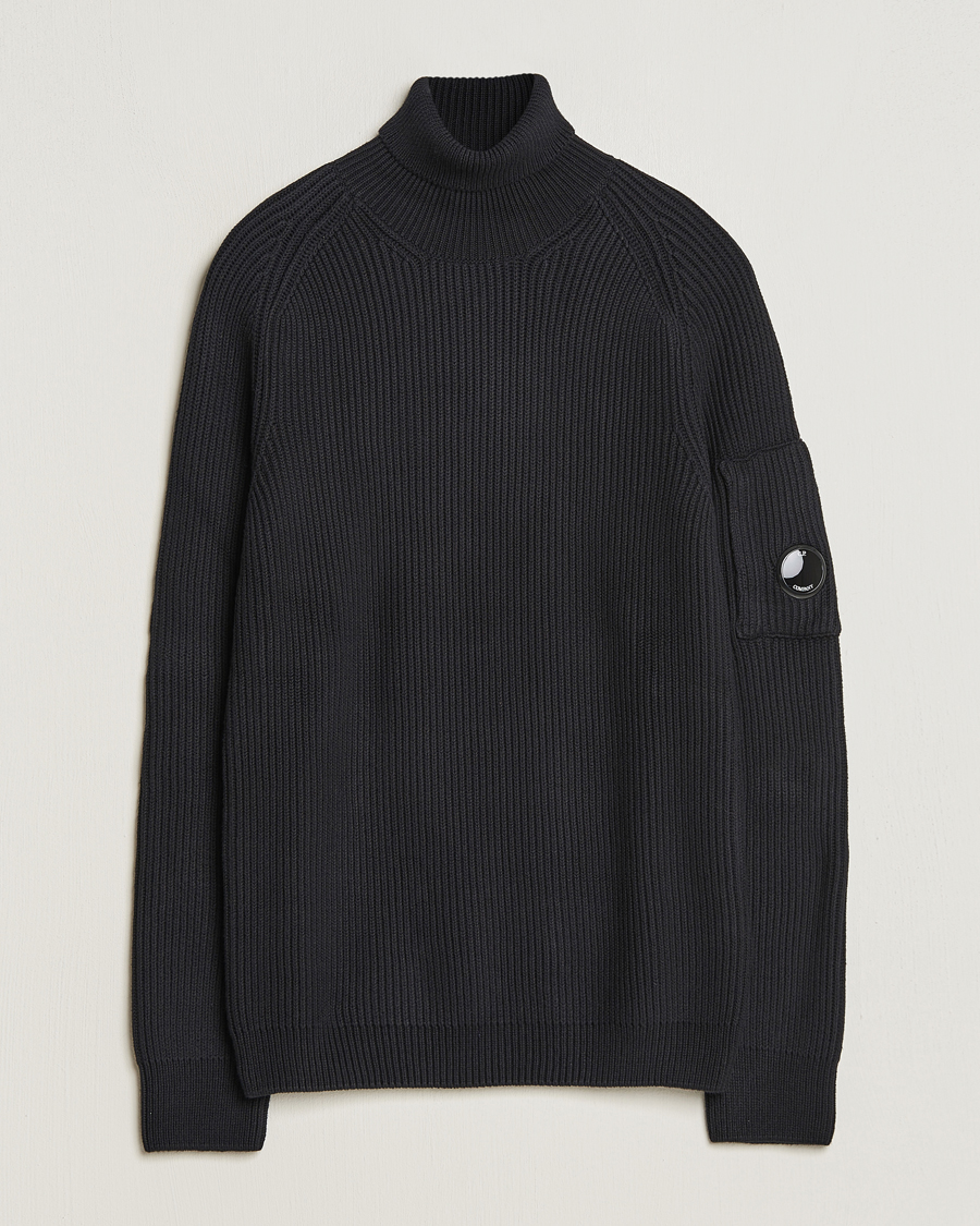 Herre | Gensere | C.P. Company | Full Rib Knitted Cotton Rollneck Black