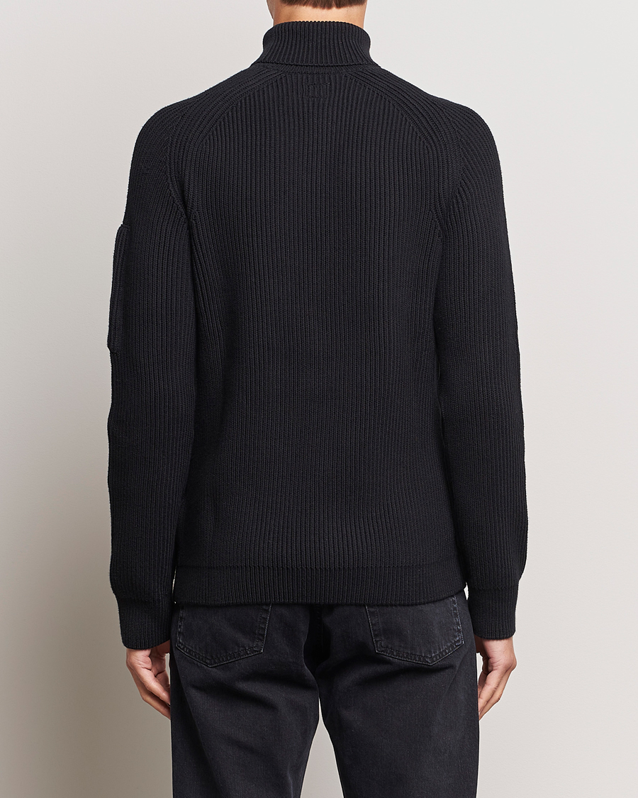 Herre | Gensere | C.P. Company | Full Rib Knitted Cotton Rollneck Black
