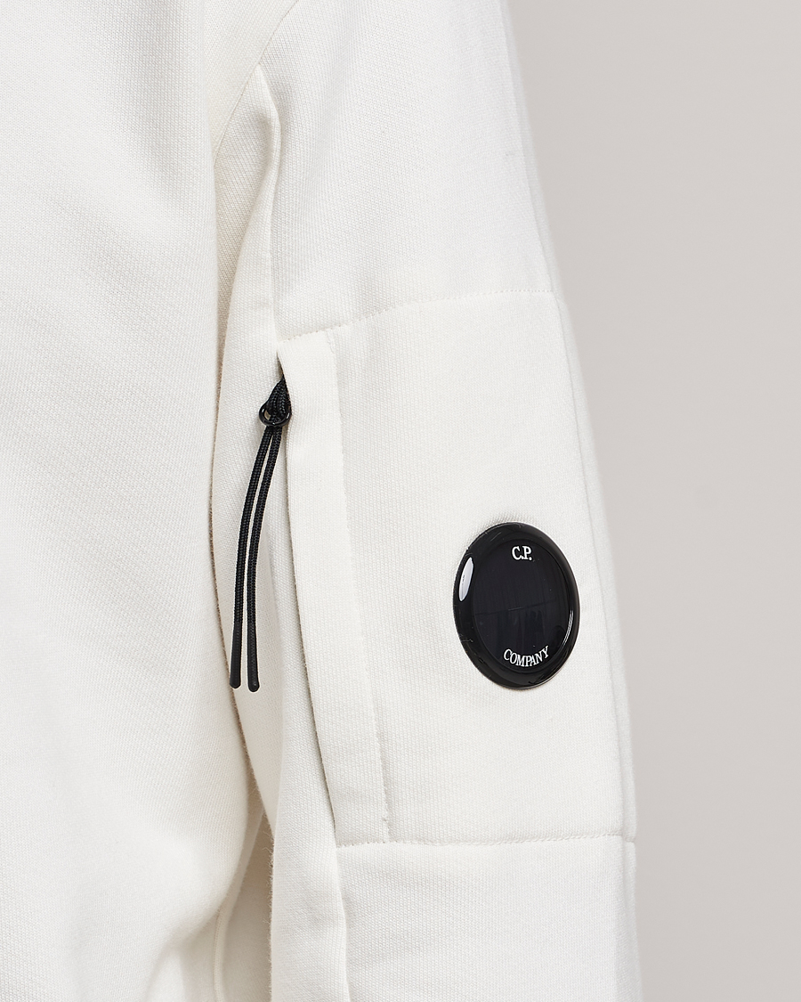 Herre | Gensere | C.P. Company | Diagonal Raised Fleece Lens Sweatshirt White