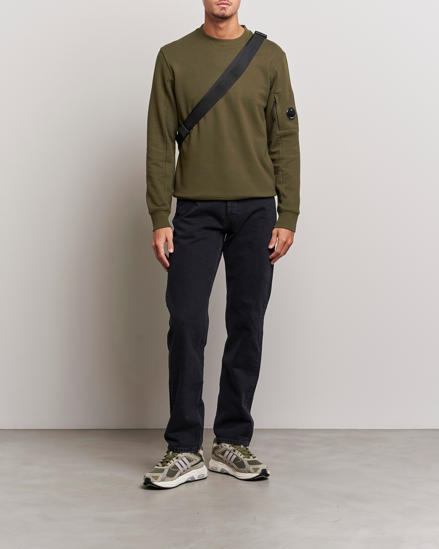 Herre | Gensere | C.P. Company | Diagonal Raised Fleece Lens Sweatshirt Military Green