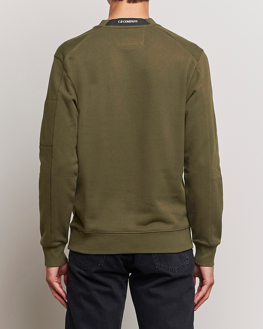 Herre | Gensere | C.P. Company | Diagonal Raised Fleece Lens Sweatshirt Military Green