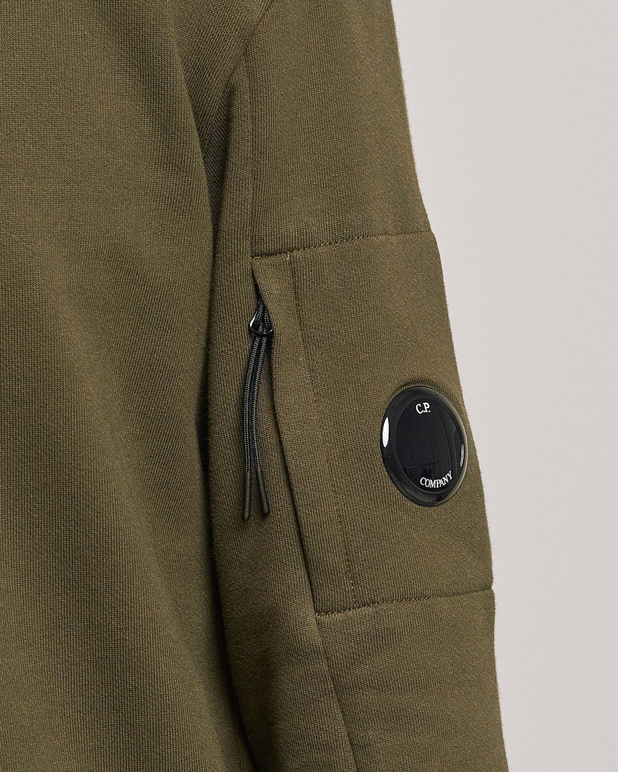 Herre | Gensere | C.P. Company | Diagonal Raised Fleece Lens Sweatshirt Military Green