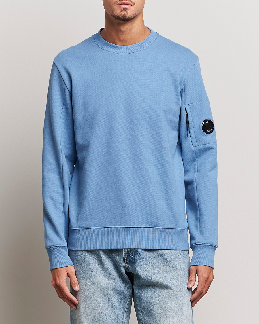 Herre | C.P. Company | C.P. Company | Diagonal Raised Fleece Lens Sweatshirt Blue
