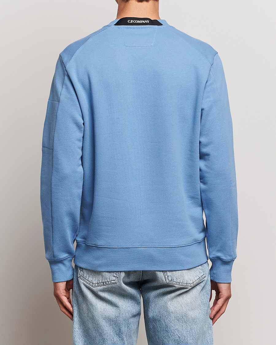 Herre | Gensere | C.P. Company | Diagonal Raised Fleece Lens Sweatshirt Blue