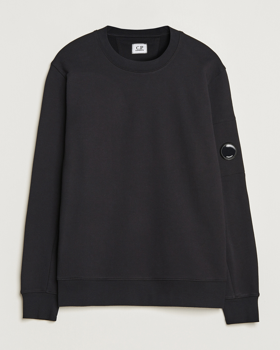Herre | Gensere | C.P. Company | Diagonal Raised Fleece Lens Sweatshirt Black