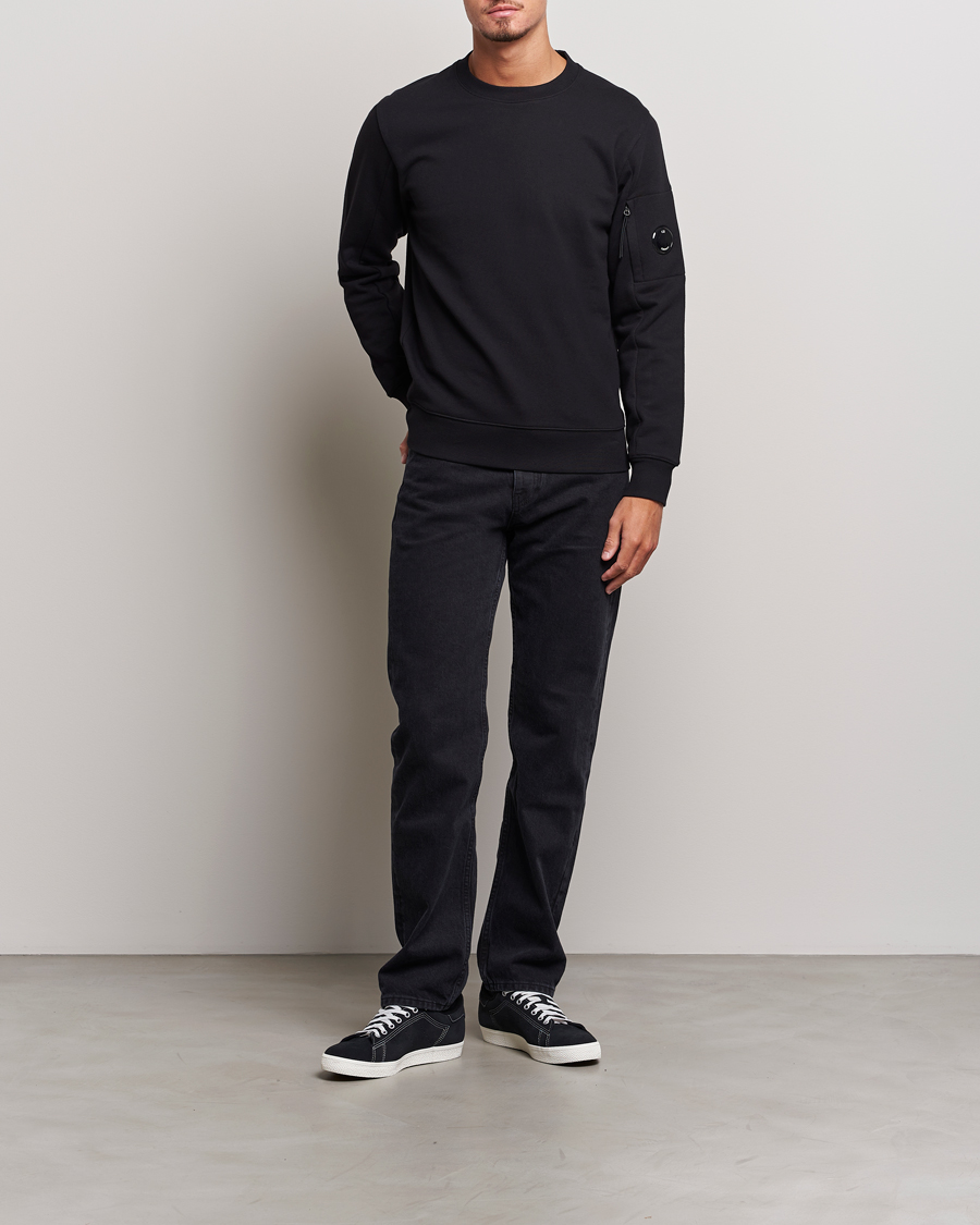 Herre | Gensere | C.P. Company | Diagonal Raised Fleece Lens Sweatshirt Black
