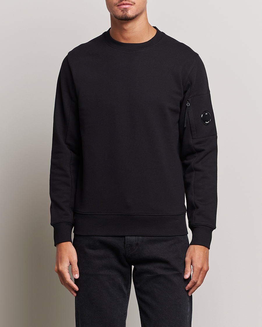 Herre | C.P. Company | C.P. Company | Diagonal Raised Fleece Lens Sweatshirt Black