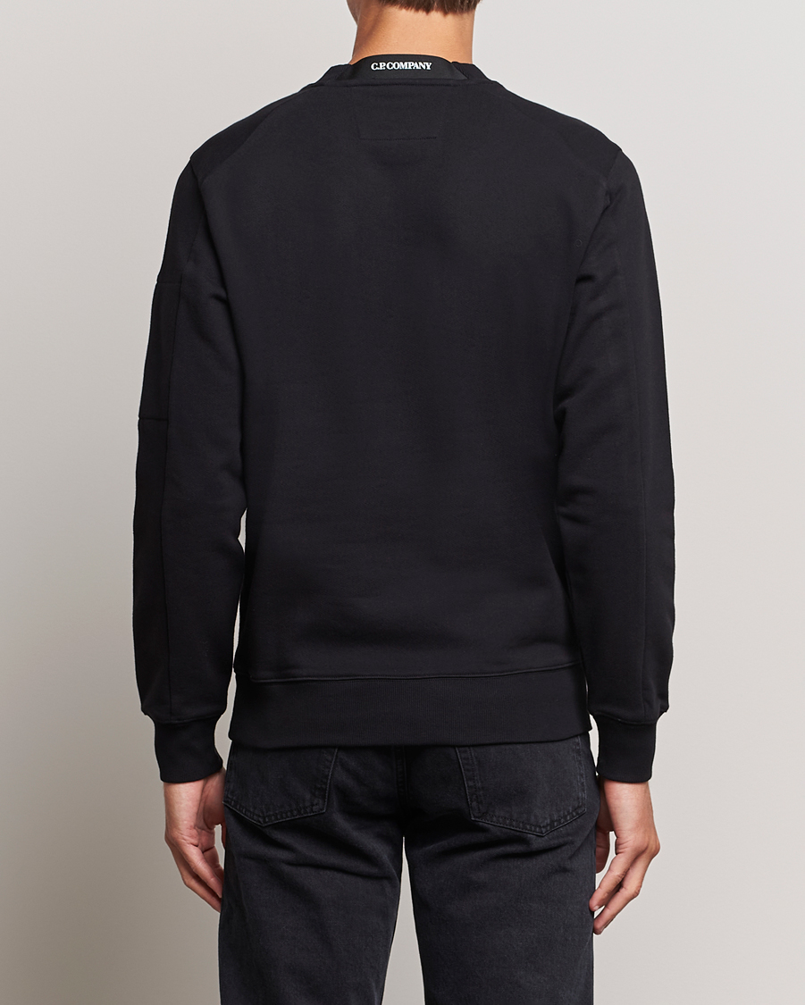 Herre | Gensere | C.P. Company | Diagonal Raised Fleece Lens Sweatshirt Black