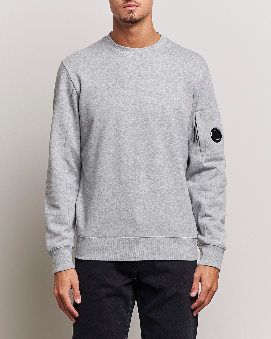 Herre | Avdelinger | C.P. Company | Diagonal Raised Fleece Lens Sweatshirt Grey Melange