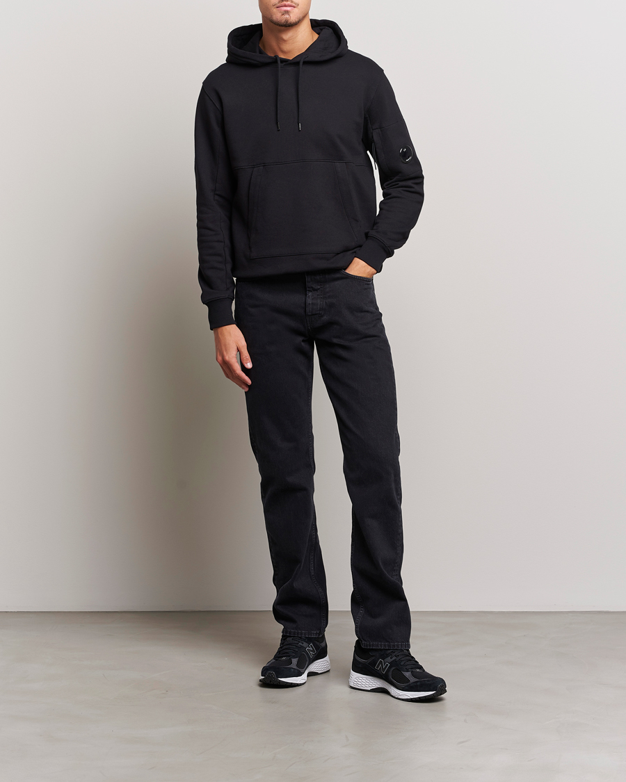 Herre | Gensere | C.P. Company | Diagonal Raised Fleece Hooded Lens Sweatshirt Black