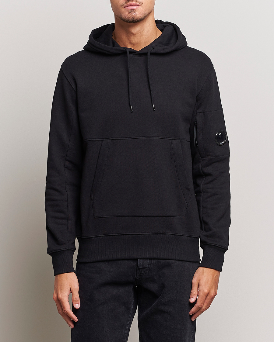 Herre | Hettegensere | C.P. Company | Diagonal Raised Fleece Hooded Lens Sweatshirt Black