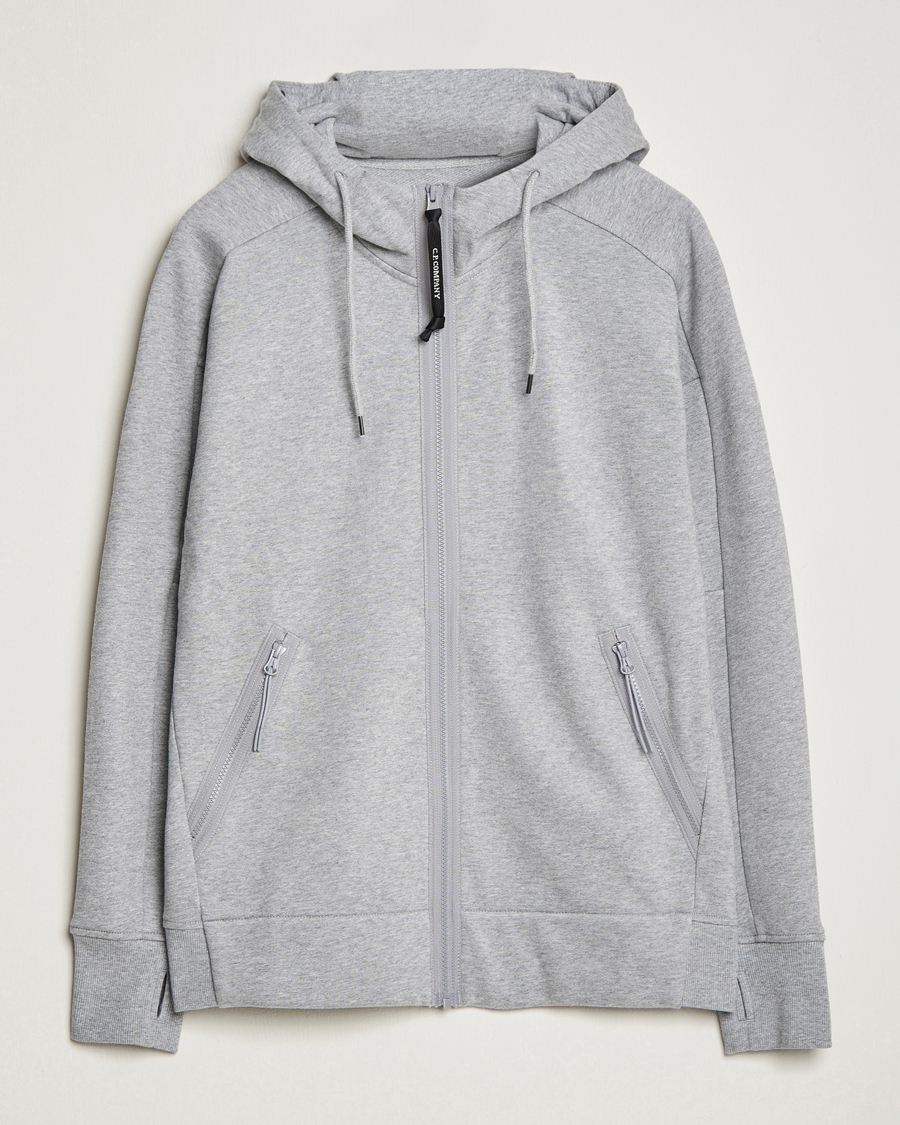 Herre | Gensere | C.P. Company | Diagonal Raised Fleece Full Zip Goggle Hoodie Grey