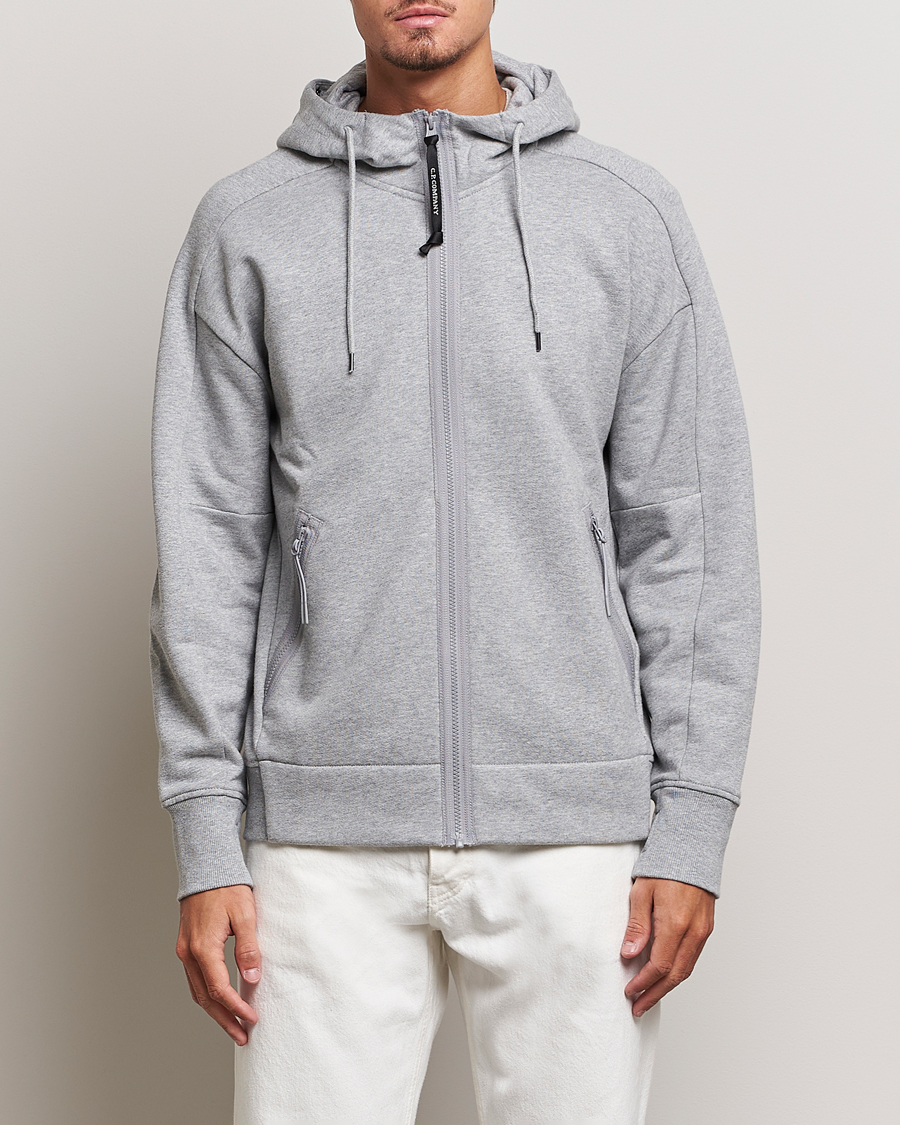 Herre | Avdelinger | C.P. Company | Diagonal Raised Fleece Full Zip Goggle Hoodie Grey